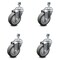 Service Caster 4 Inch Thermoplastic Rubber Wheel Swivel 3/8 Inch Threaded Stem Caster Set SCC SCC-TS20S414-TPRB-381615-4 - alternate 1